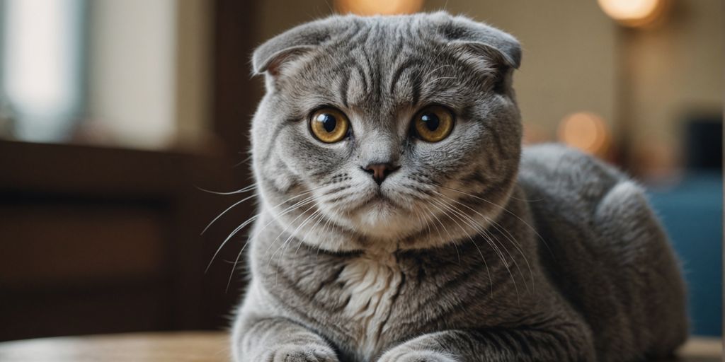 Scottish Fold cat with clean, well-groomed ears