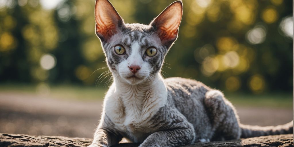 Cornish Rex cat with shiny coat and healthy skin